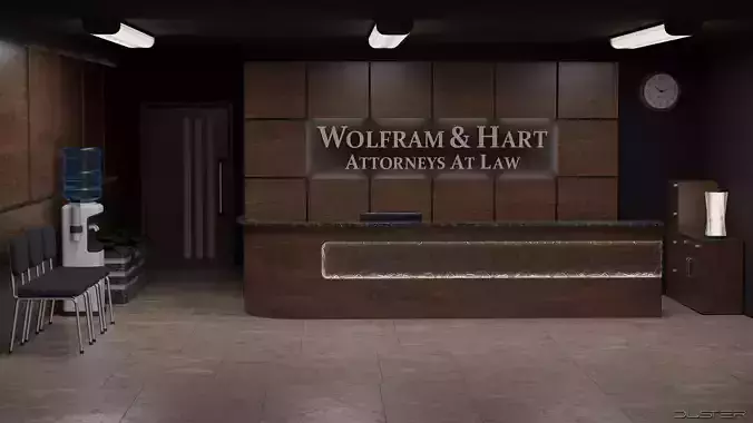 Reception Lobby  Wolfram and Hart Low-poly 3D model