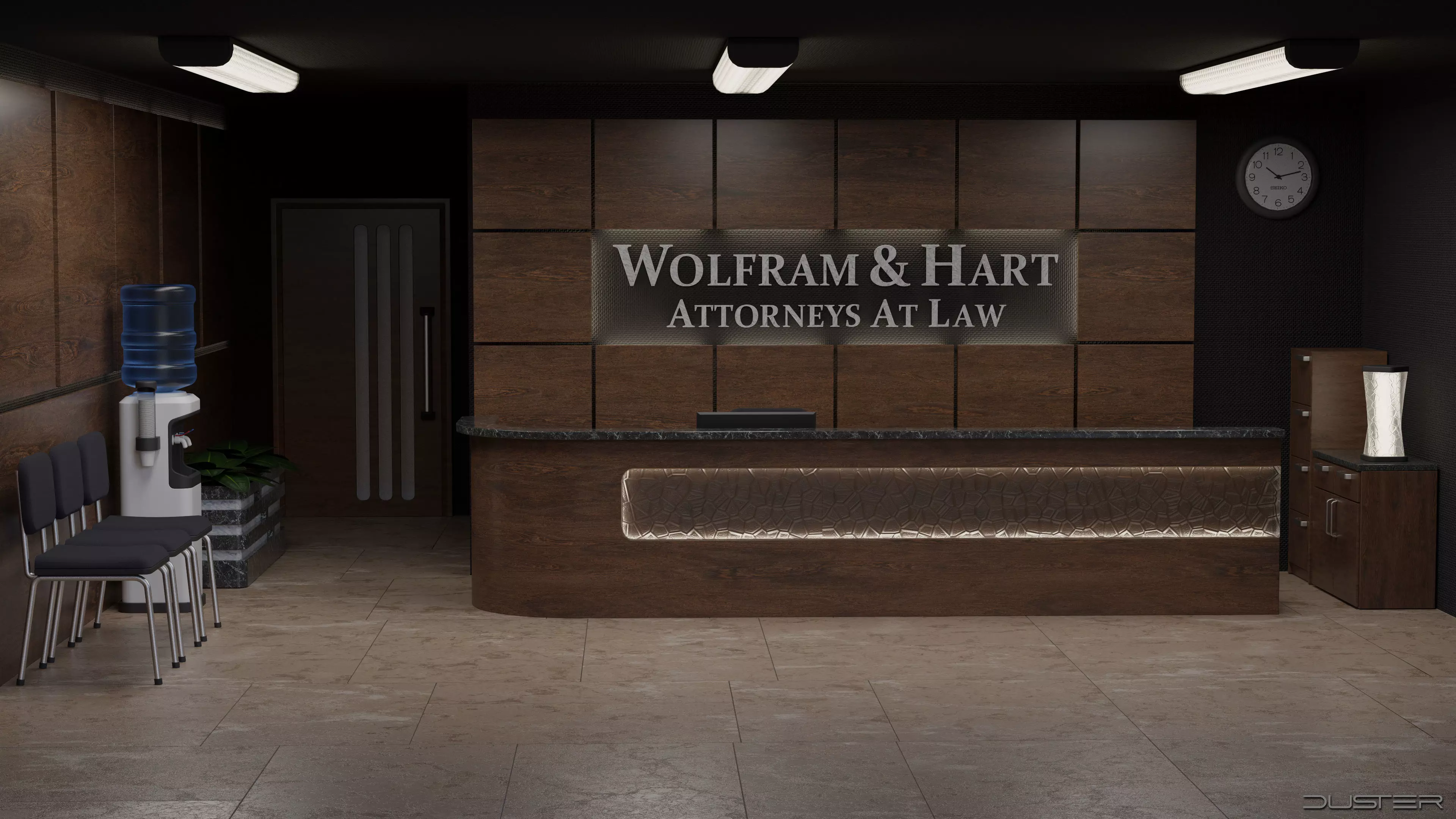 Reception Lobby  Wolfram and Hart Low-poly 3D model_0