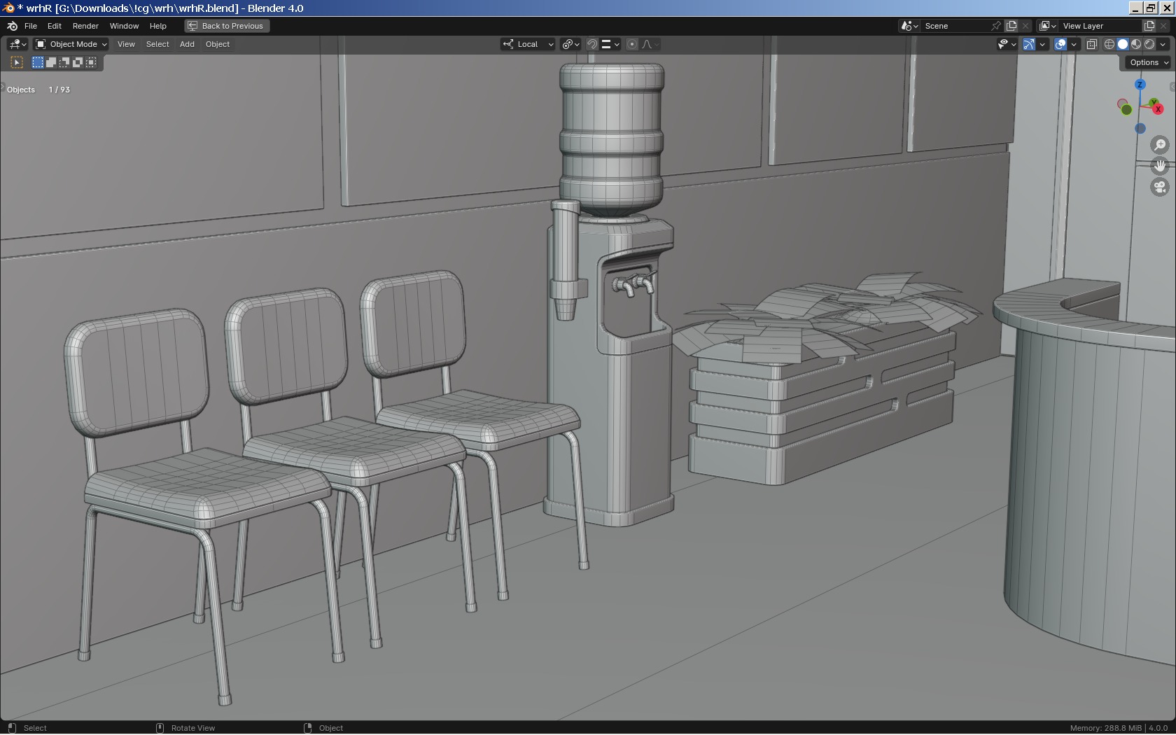 Reception Lobby  Wolfram and Hart Low-poly 3D model_8