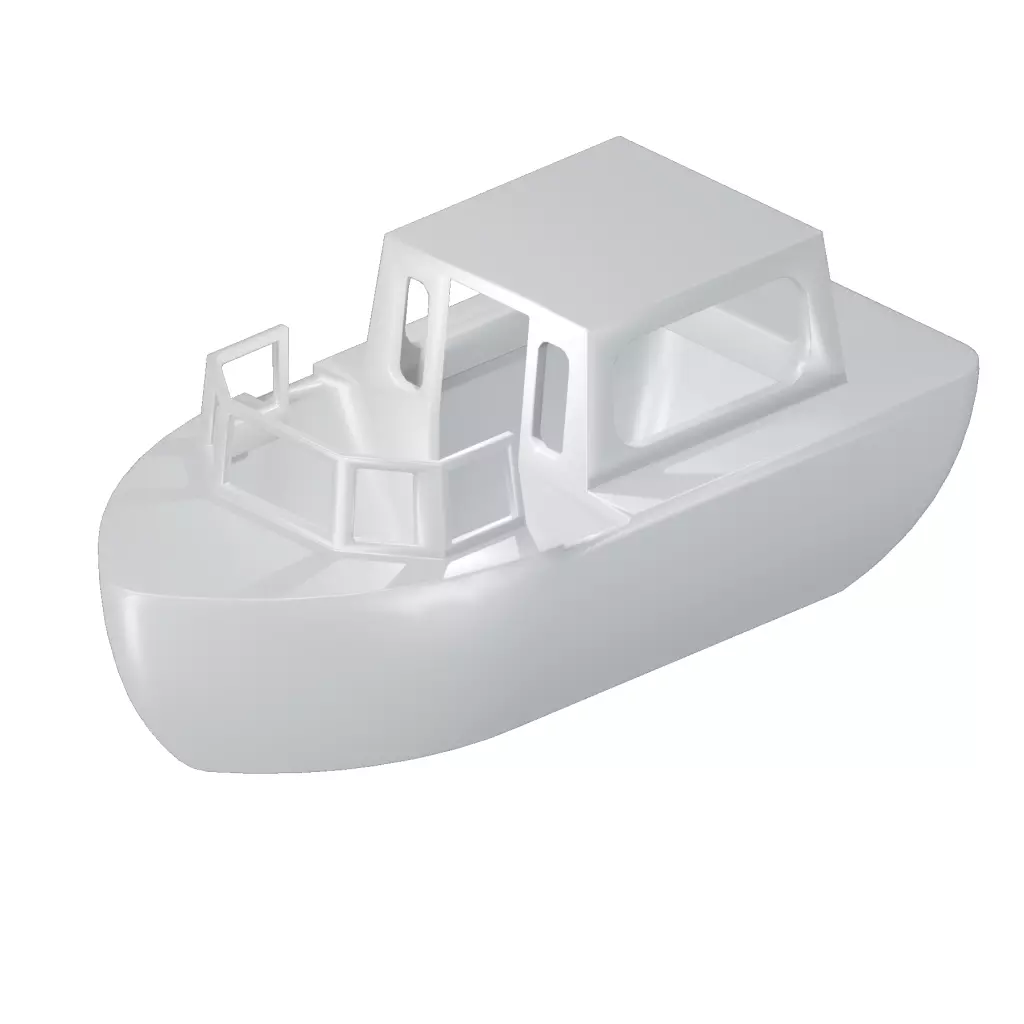 Games Tourist Boat Toy Low-poly 3D model_0