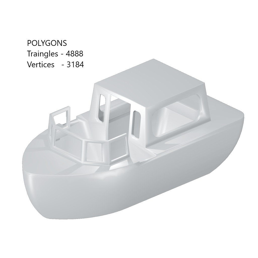 Games Tourist Boat Toy Low-poly 3D model_1