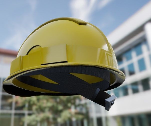 Mining Helmet Low-poly 3D model_2