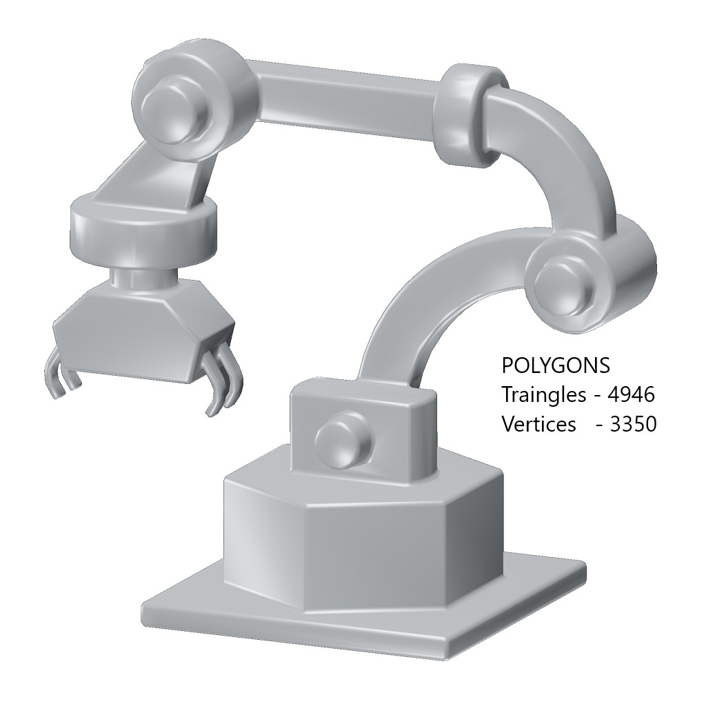 Games Industrial Robot Toy Low-poly 3D model_1