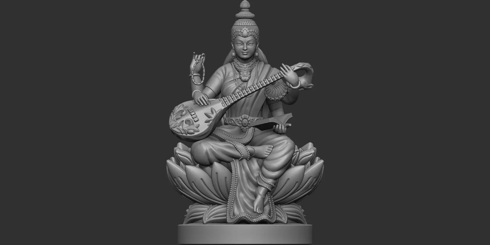 saraswati mata ji hindu god idol 3D print model