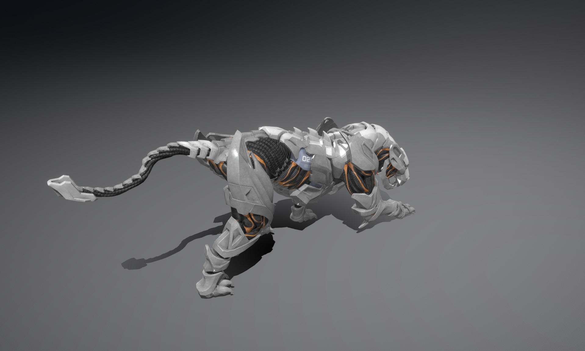 Robotic loin Panther 3D Low-poly 3D model_4
