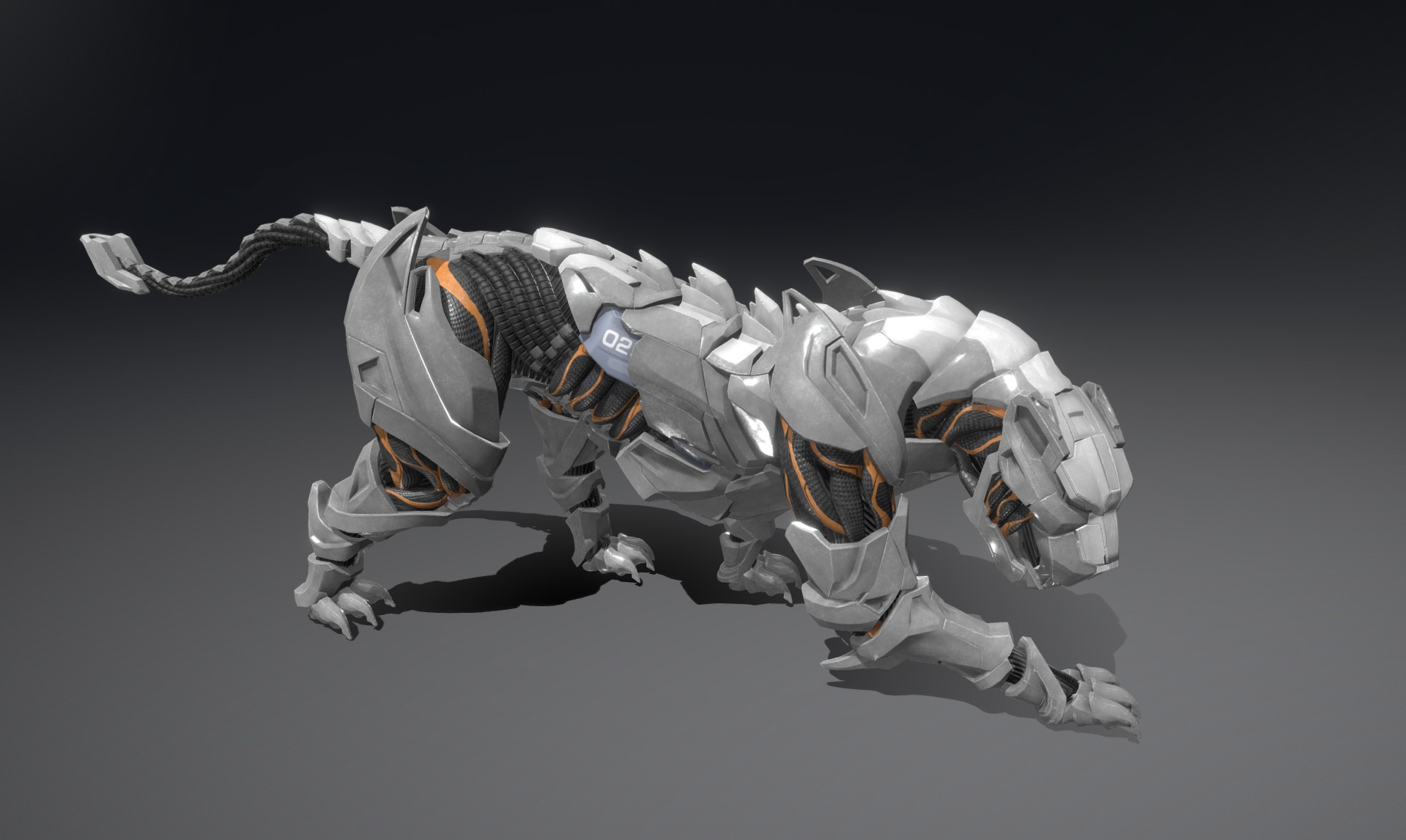 Robotic loin Panther 3D Low-poly 3D model_2
