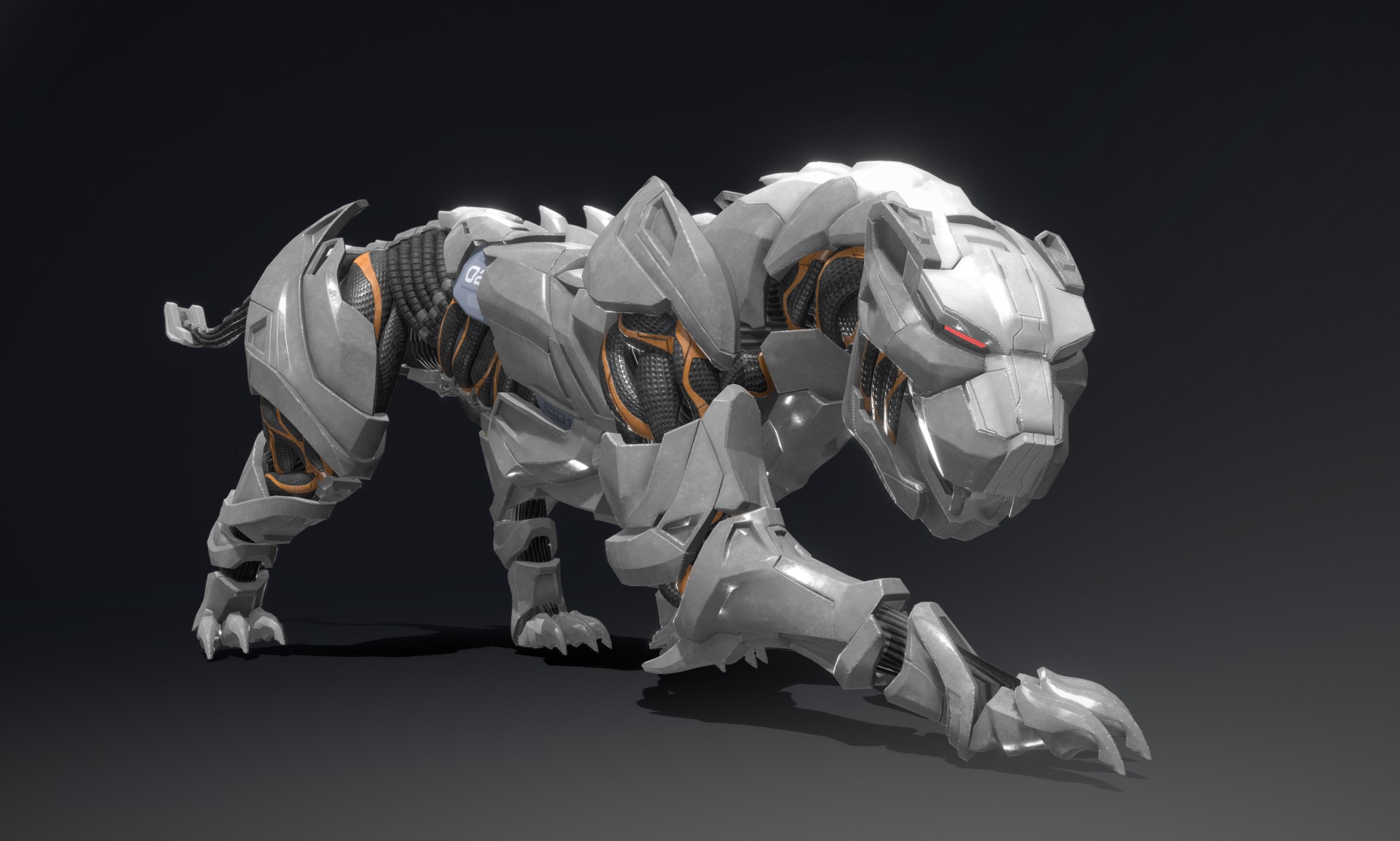 Robotic loin Panther 3D Low-poly 3D model_1