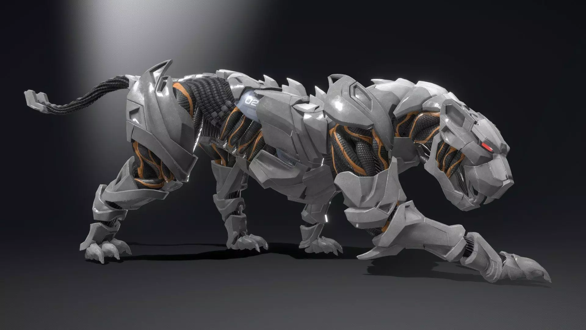 Robotic loin Panther 3D Low-poly 3D model_0