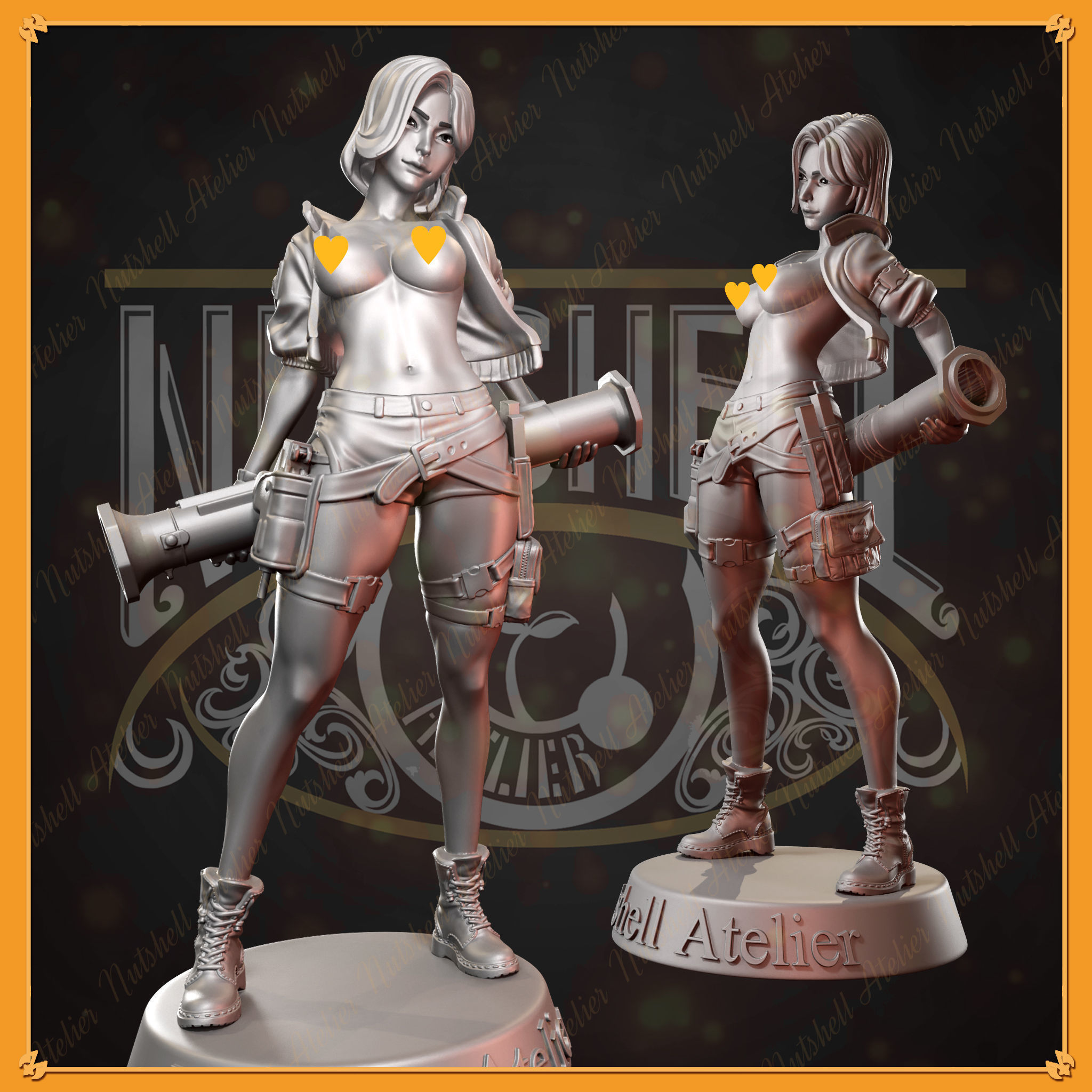Nutshell Atelier - Anti-Tank girl Pose02 - NSFW 3D print model_1