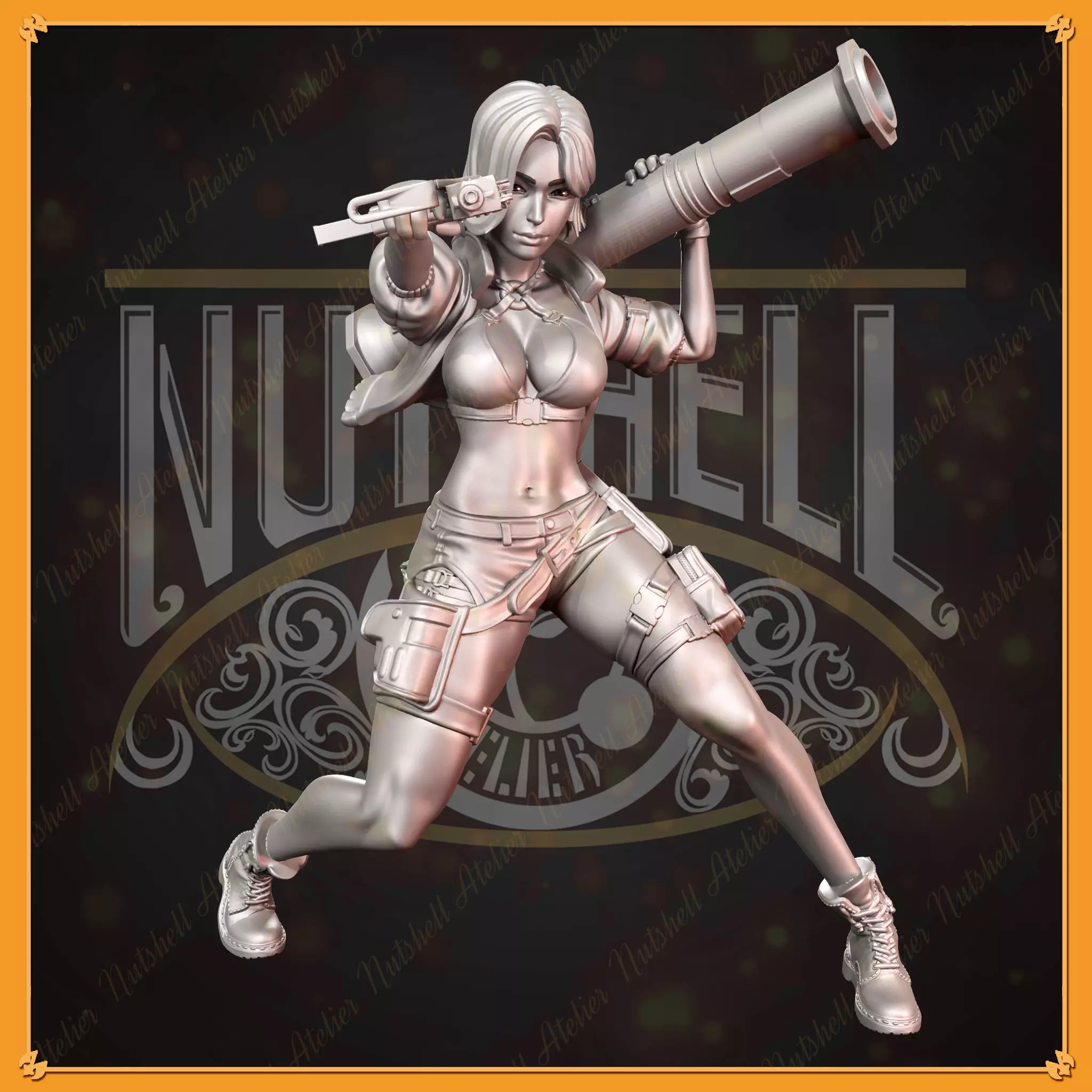 Nutshell Atelier - Anti-Tank girl Pose04 - NSFW 3D print model_0