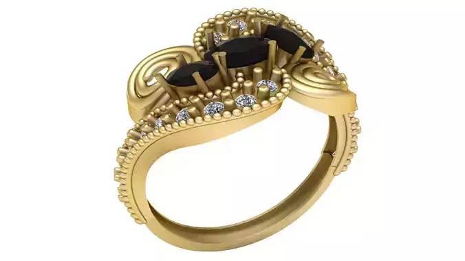 Stylish Wedding Diamond Ring 3d Printable Model