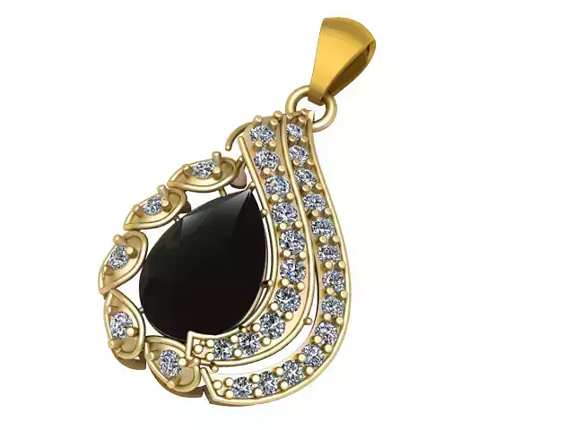 Stylish Women Fashion Diamond Pendant 3d Printable Model 3D print model