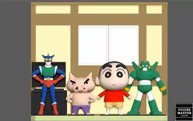 CRAYON SHIN CHAN ACTION KAMEN KANTAM 3D PRINT  3D print model