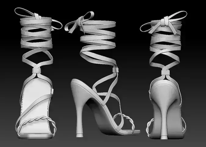 OFLSL27 - Johan Heels Short Low-poly 3D model