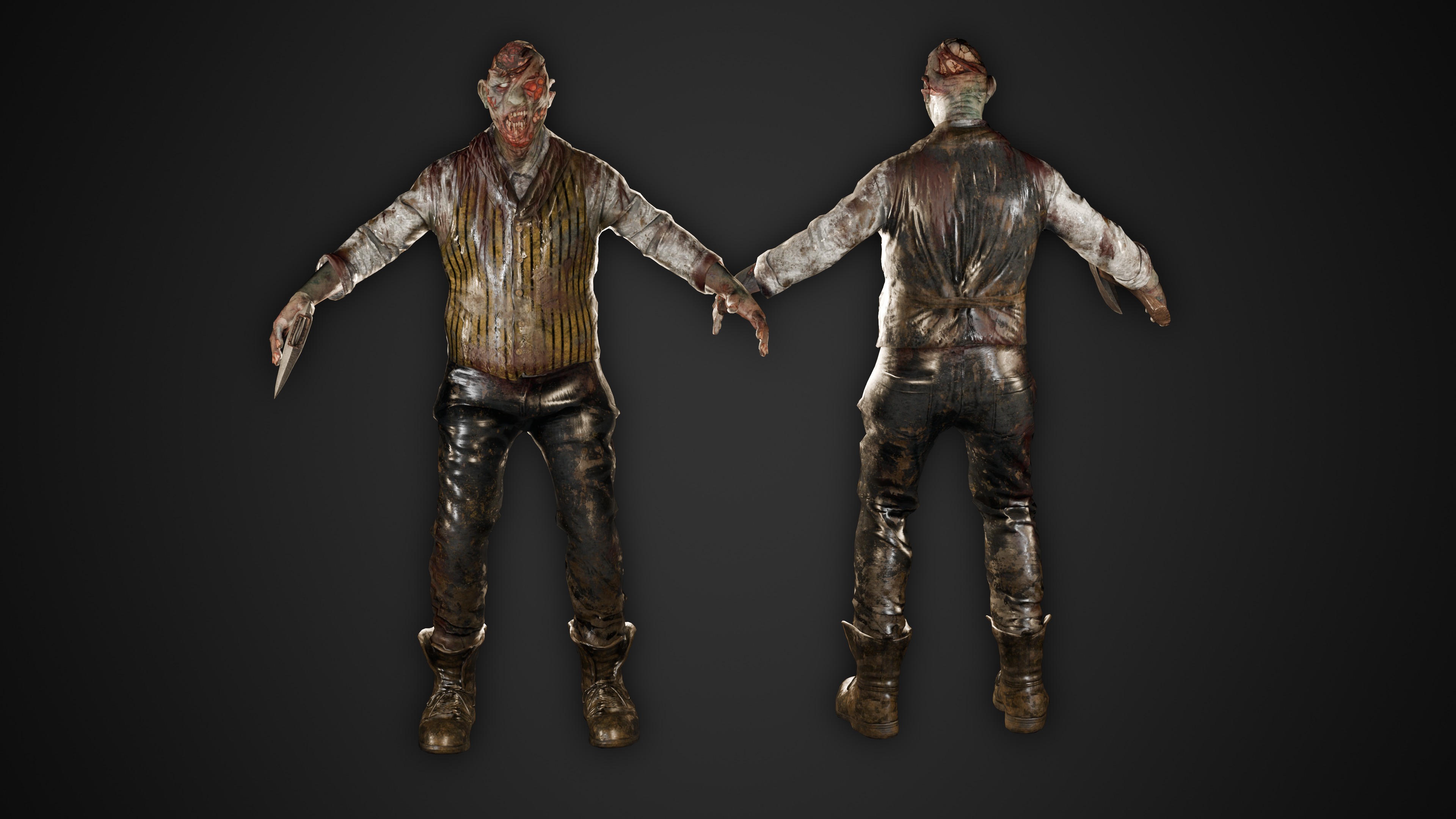 Zombie Brute Low-poly 3D model_2