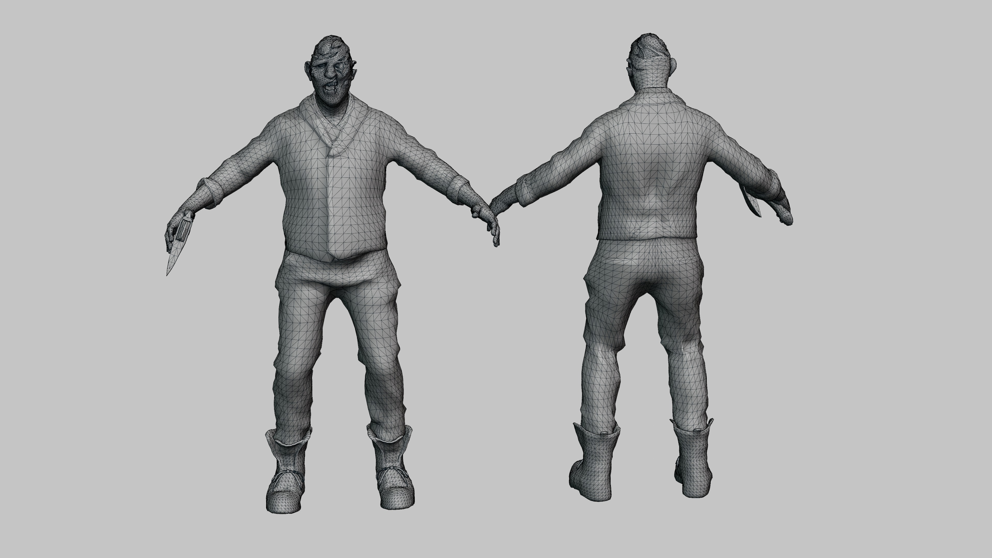 Zombie Brute Low-poly 3D model_3