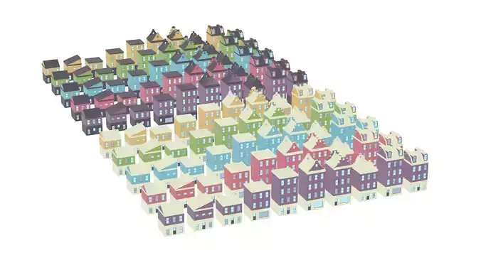 Mini City Pack Low-poly 3D model