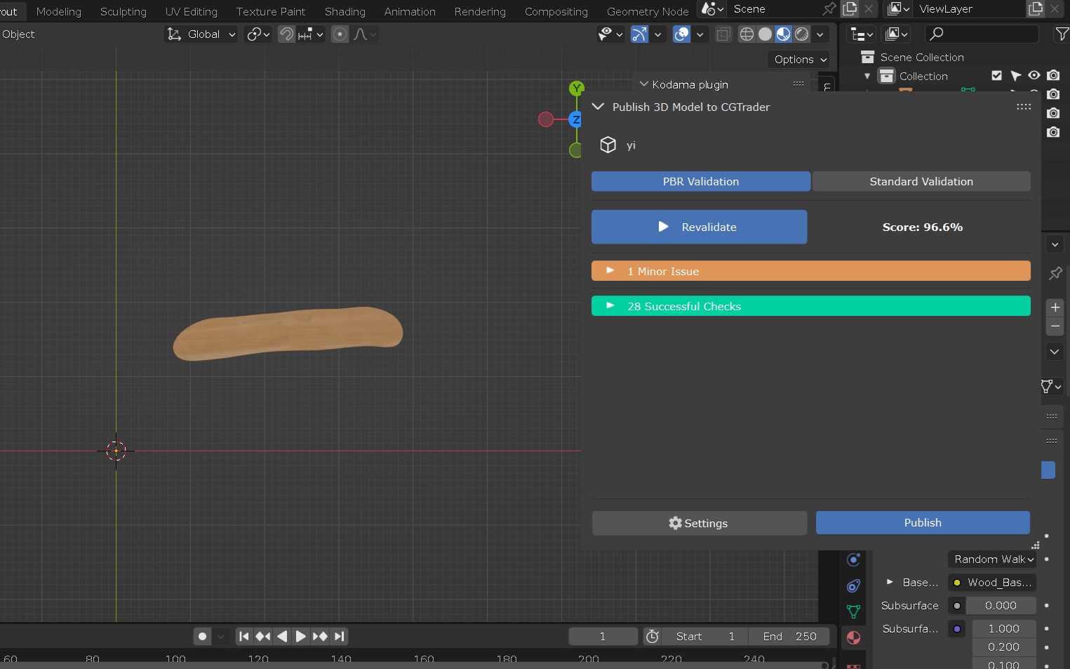 Chinese text in wood material Low-poly 3D model_11