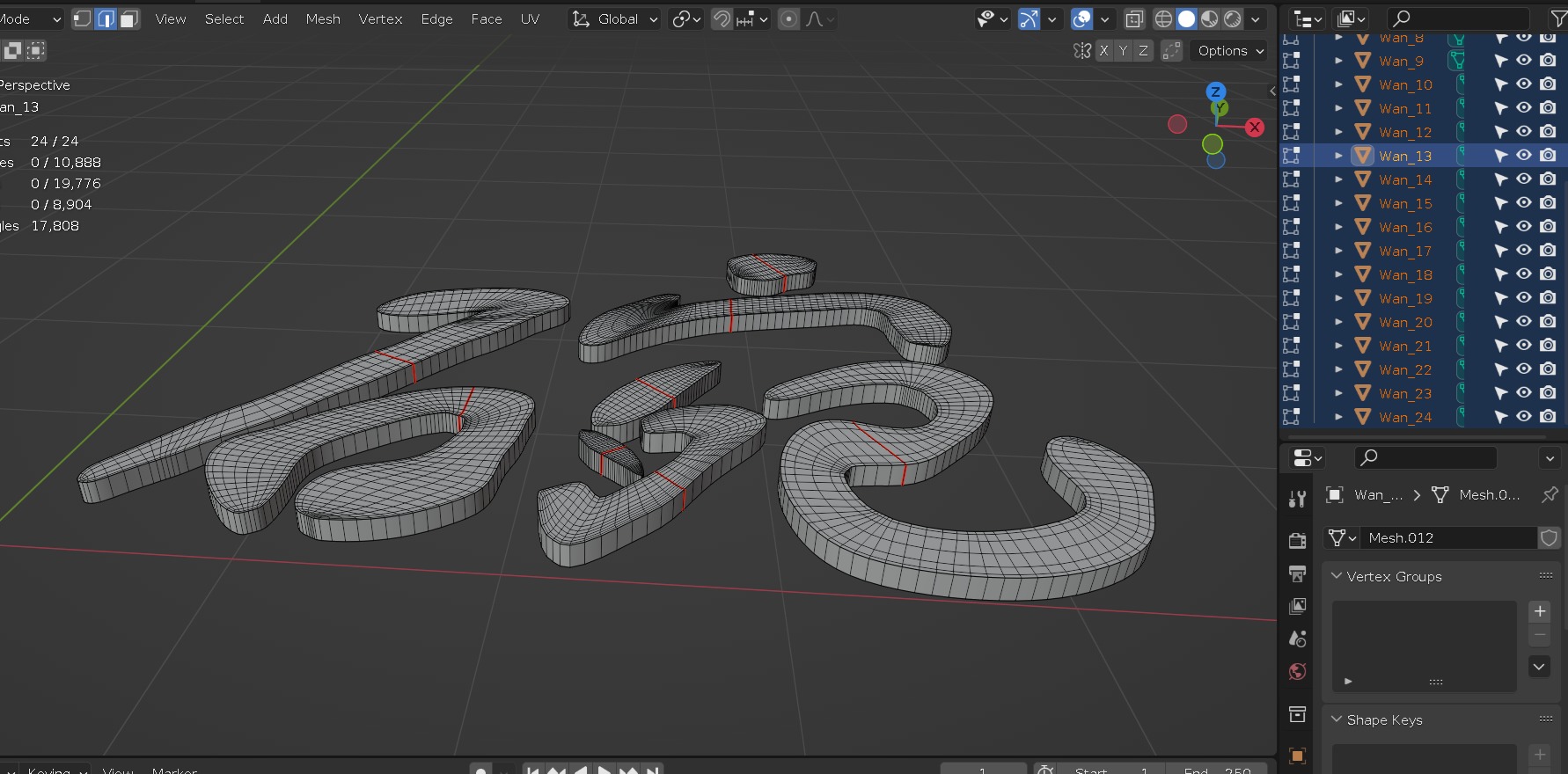 Chinese text in wood material Low-poly 3D model_24