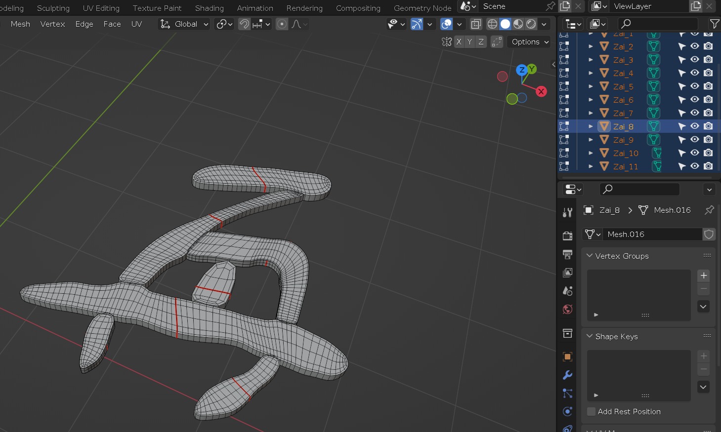 Chinese text in wood material Low-poly 3D model_35