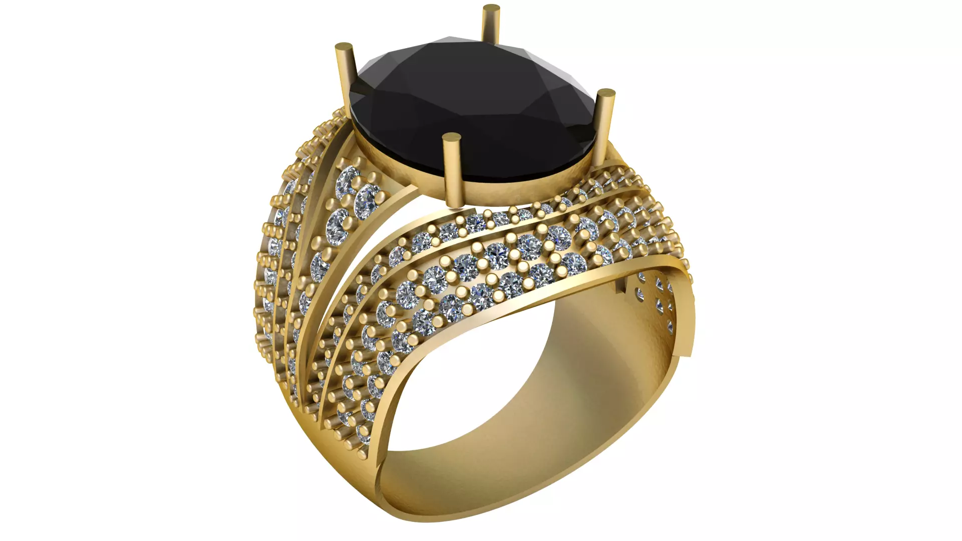 Hip Hop Men Fashion Diamond ring 3d Printable Model 3D print model