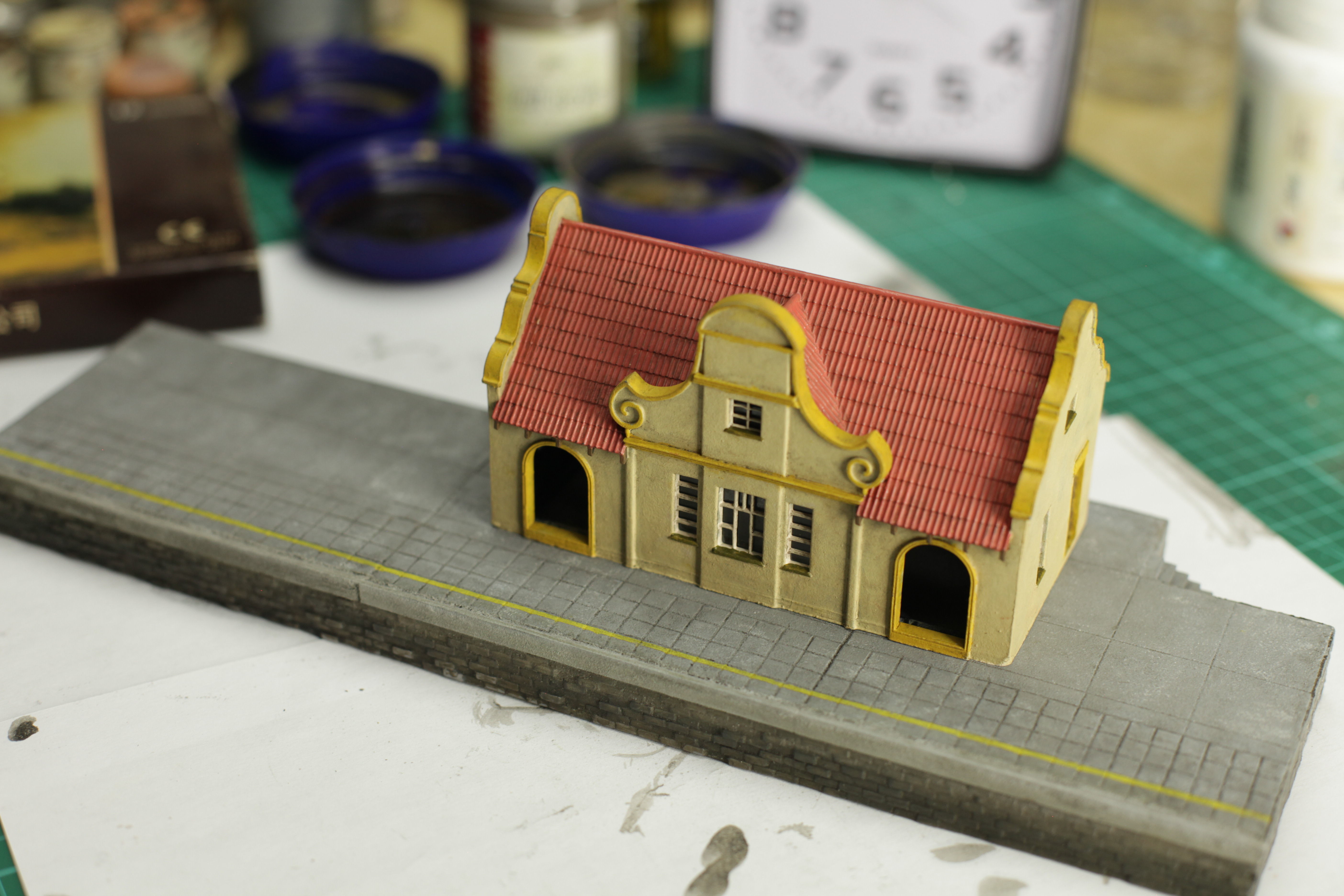 Railroad station building HO scale resin 3D printing 3D print model_3