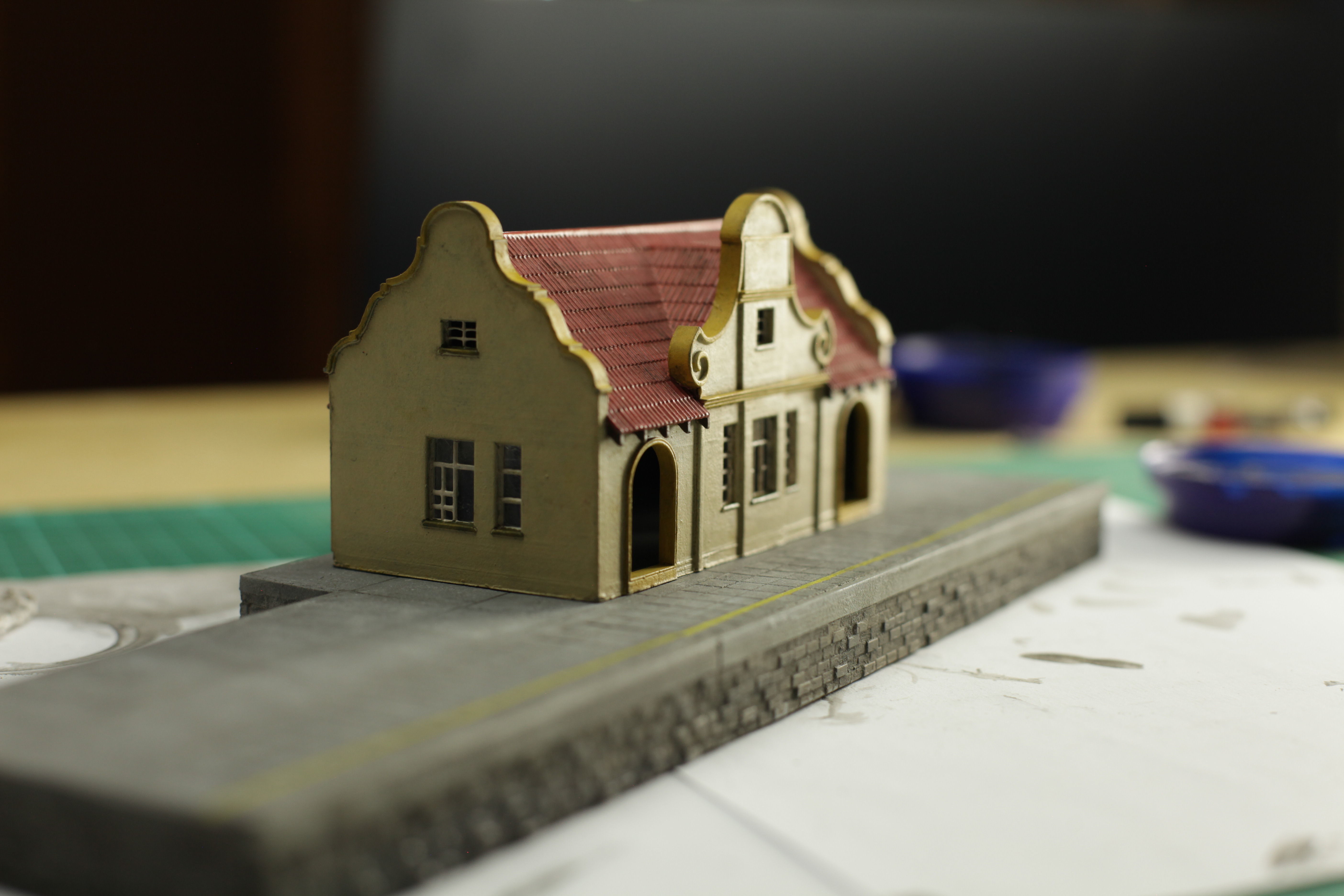 Railroad station building HO scale resin 3D printing 3D print model_4