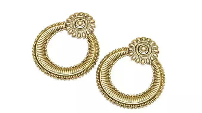 Women Fashion Filigree Earrings 3d Printable Model 3D print model