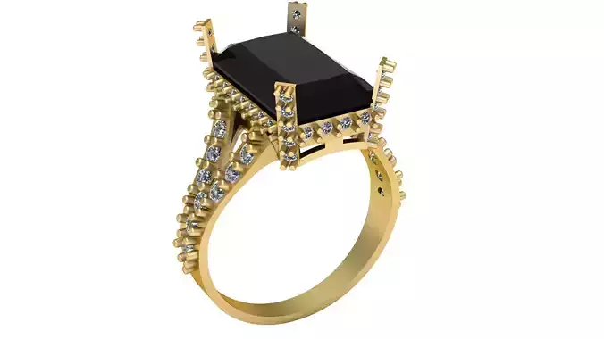 Engagement diamond ring 3d Printable Model