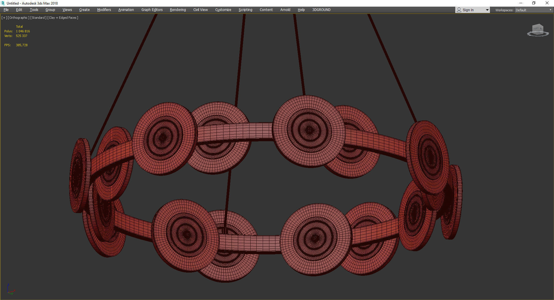 Samiya Chandelier Low-poly 3D model_4