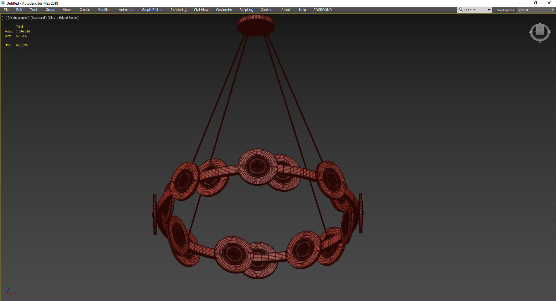 Samiya Chandelier Low-poly 3D model_3