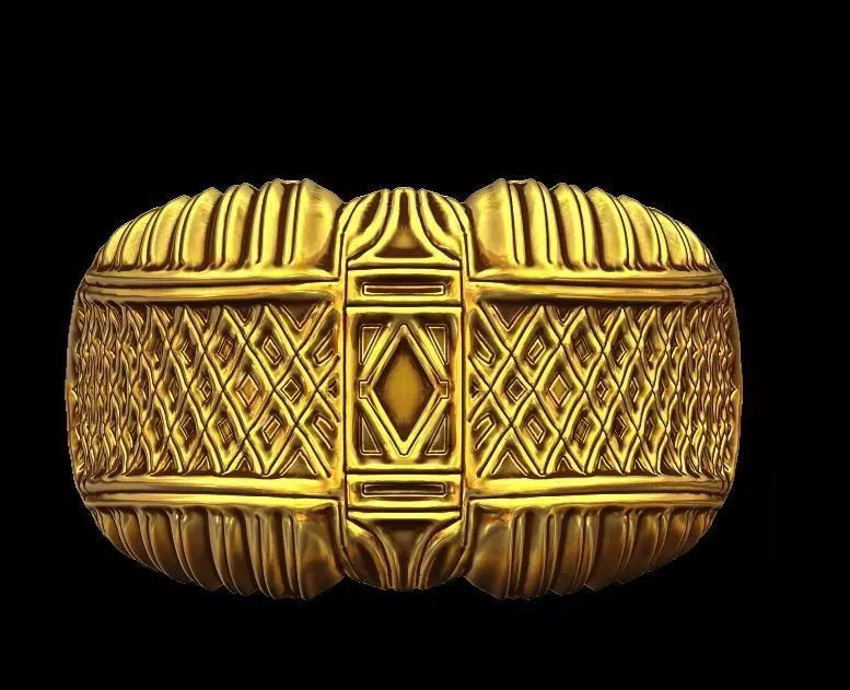 Criss Cross Textured Signet Ring 3D print model