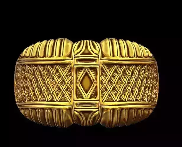 Criss Cross Textured Signet Ring 3D print model
