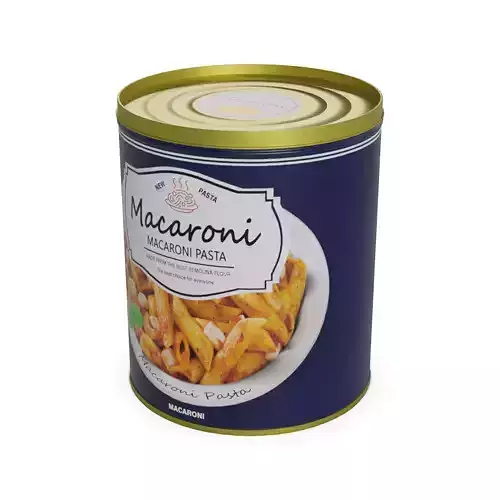 Penne fusilli macaroni vermicelli shells and shapes Macaroni ... Low-poly 3D model
