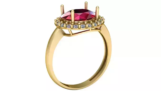 Stylish Wedding Diamond Ring 3d Printable Model