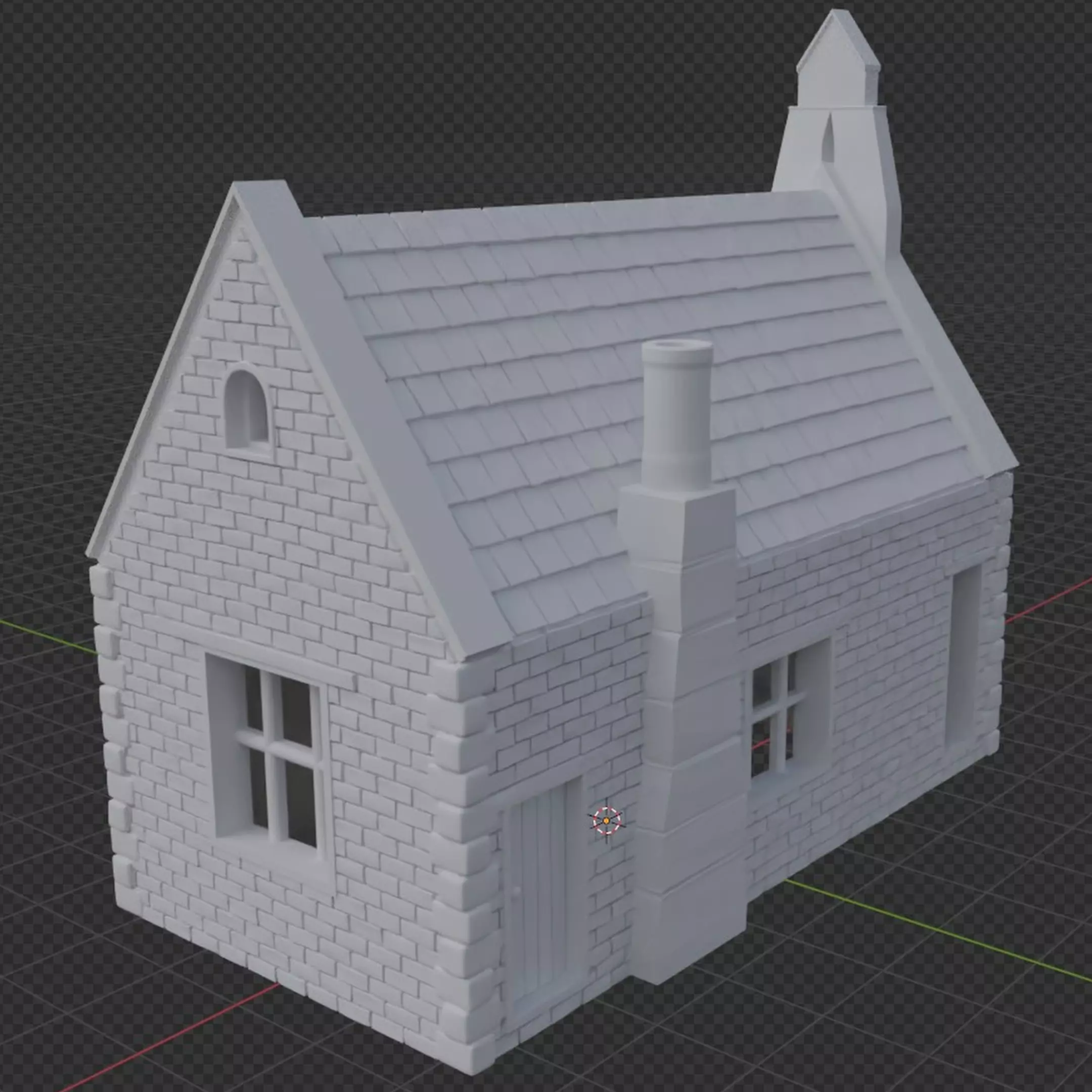 Old school building HO scale resin 3D printing 3D print model_0