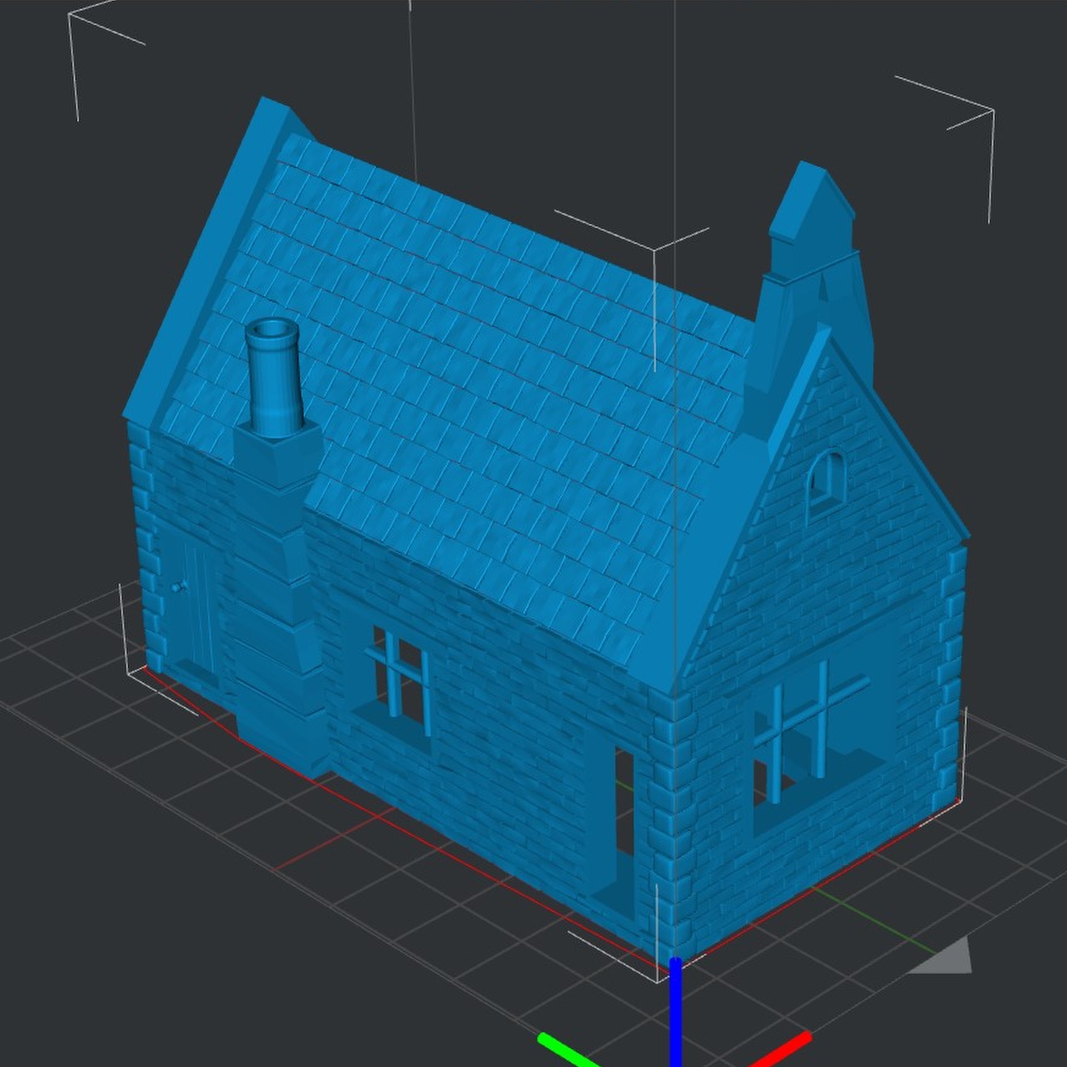 Old school building HO scale resin 3D printing 3D print model_4