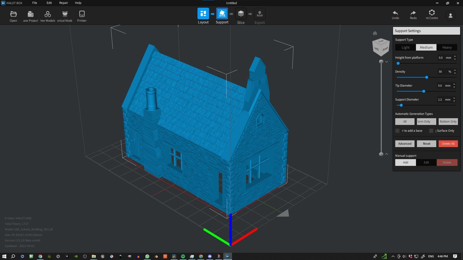 Old school building HO scale resin 3D printing 3D print model_3
