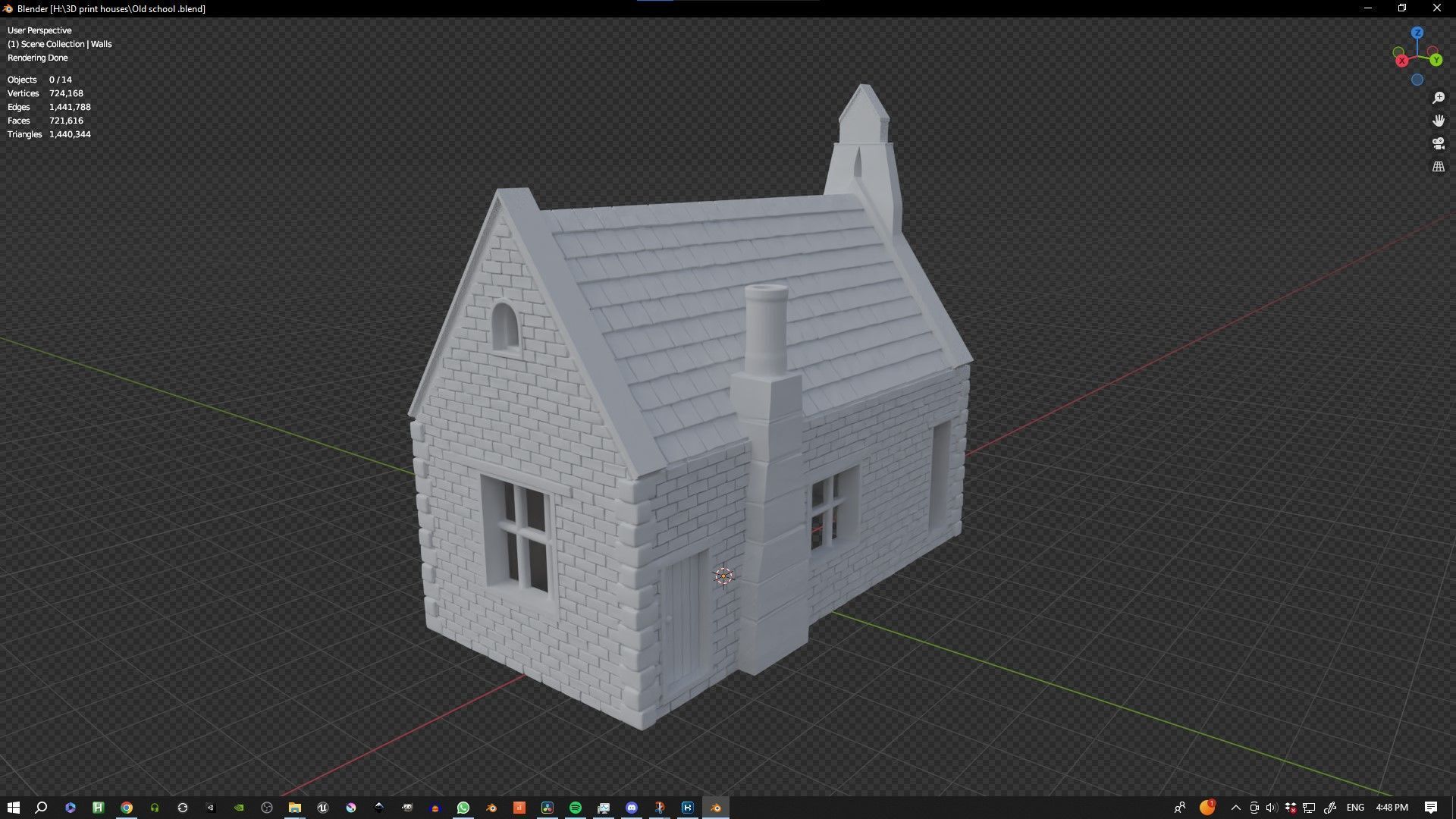 Old school building HO scale resin 3D printing 3D print model_2