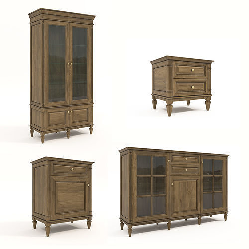 European Classic style Cabinet Collection 4 3D model