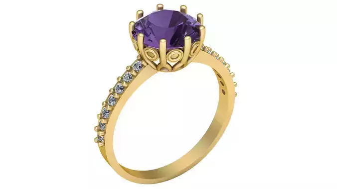 Solitaire Wedding Diamond Ring 3d Printable Model