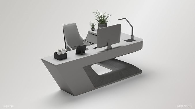 Office Work Space  Low-poly 3D model 4