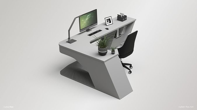 Office Work Space  Low-poly 3D model 5
