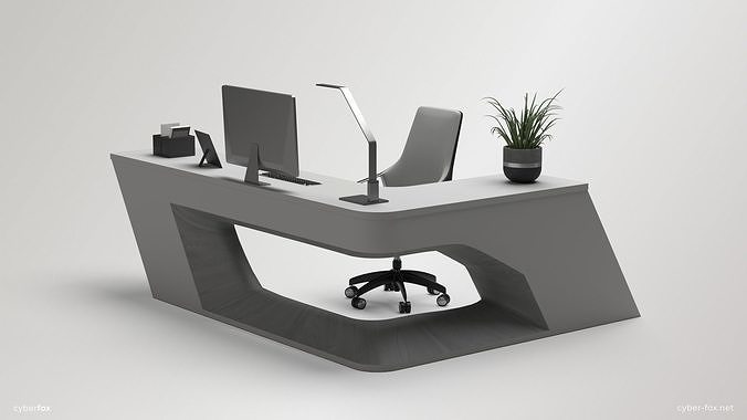 Office Work Space  Low-poly 3D model 2