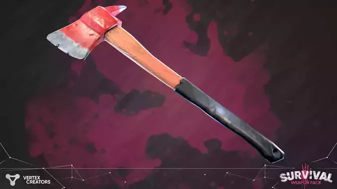 Stilized Survival Fire Axe Free low-poly 3D model