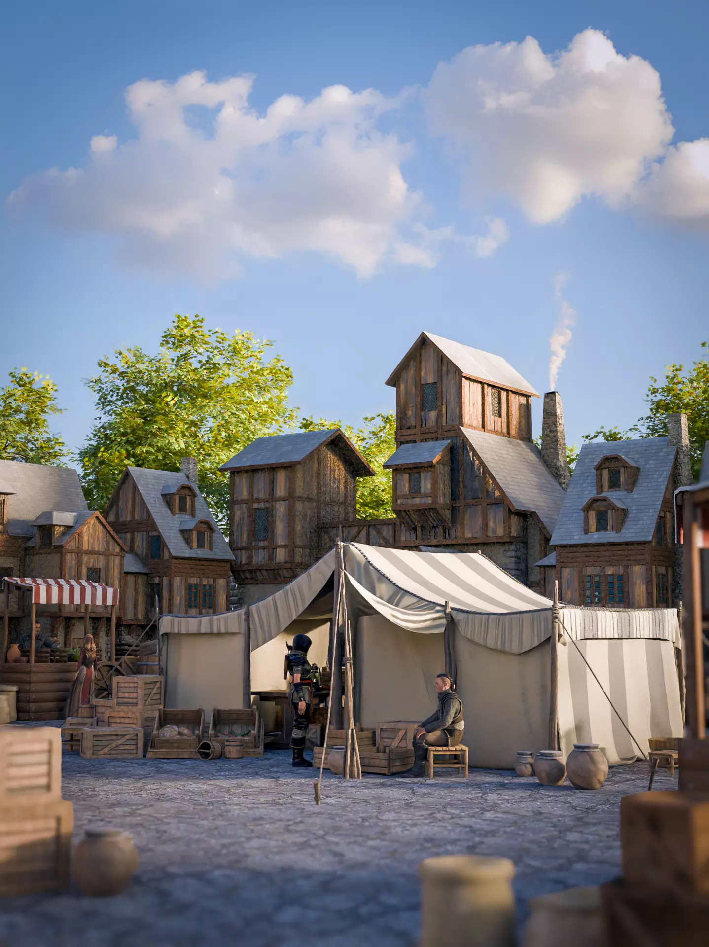 Medieval Market- Tent Prop 01 Free 3D model