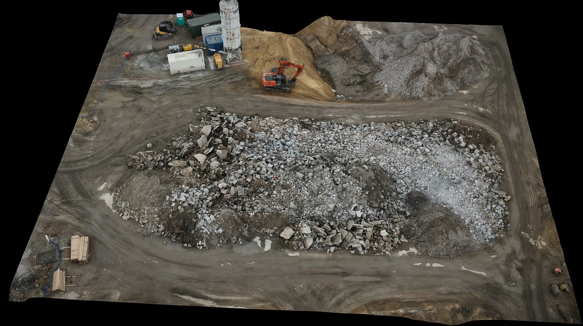 construction-site debris terrain machinery pt2 dronescan Low-poly 3D model_2