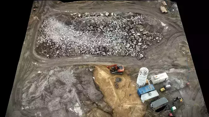 construction-site debris terrain machinery pt2 dronescan