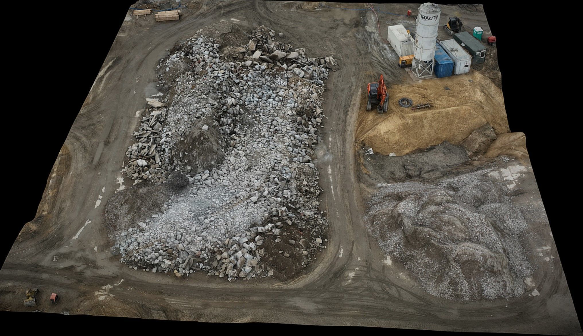 construction-site debris terrain machinery pt2 dronescan Low-poly 3D model_1