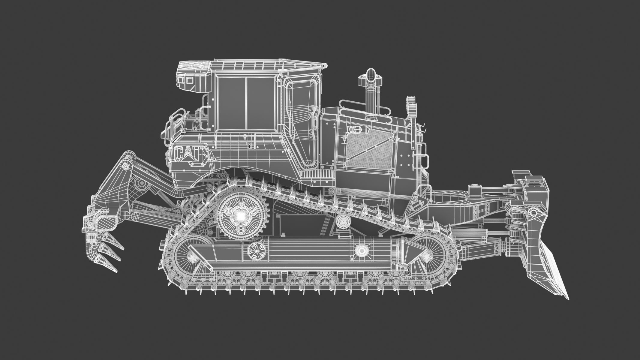 CAT Medium Dozers D6 XE 3D model_26